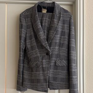 Elie Tahari Black and White Plaid Pantsuit